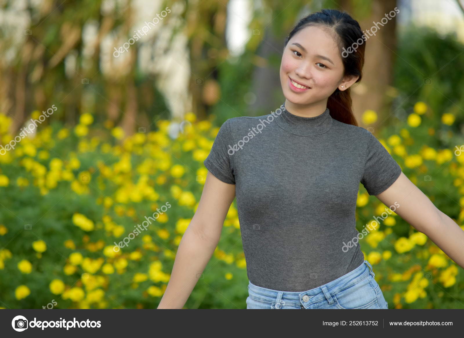 Pretty Filipina Woman And Happiness