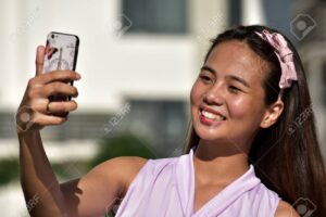 Pretty Filipina Woman Selfie